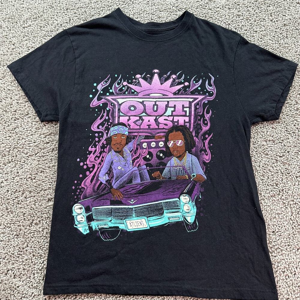 Outkast Shirt Womens Small Black Purple Atliens Andre 3000 Hip Hop Rap Ladies